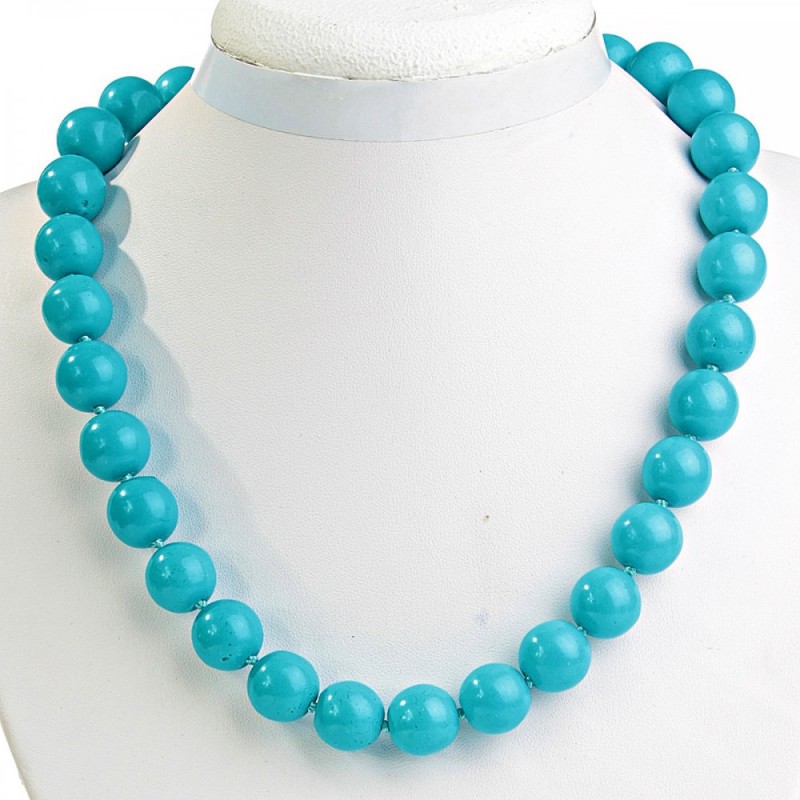 Collier en turquoise – boules de 14 mm, longueur 49 cm