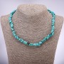 Collier « Turquoise » (howlite) galetage, diamètre 8 × 10 mm ±, longueur 45 cm
