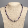 Collier en charoïte, pierre naturelle facettée, diamètre 12×8 mm, longueur environ 50 cm