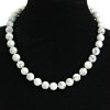 Collier en howlite, perles rondes de 12 mm, longueur 46 cm