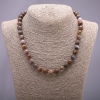 Collier en pierre naturelle de petersite, perles lisses de 10 mm de diamètre, longueur 45 cm