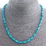 Collier en nacre bleu clair «Tube» 8×4 mm, longueur 45 cm