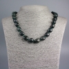 Collier en séraphinite naturelle, perles facettées, diamètre 14×9 mm (+/-), longueur 50 cm (+)