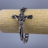 Bracelet-chaîne «Jésus» en métal argenté 66 × 43 mm, épaisseur 10 mm, longueur 20 cm +