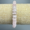 Bracelet quartz rose, pierre naturelle, perles disque, diamètre 7×3 mm ±, longueur 18 cm ± (élastique) avec des perles de rocailles