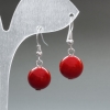 Сережки Корал (прес) гладка кулька, діаметр 12мм+-, довжина 33мм+