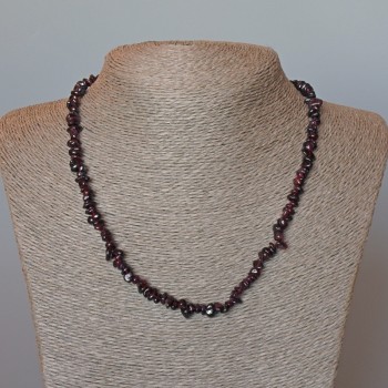 Collier de grenat, éclats de pierre naturelle, diamètre 6×3 mm, longueur 48 cm ±