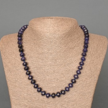 Collier Aventurine Nuit Kaïra (synthétique) rondelle lisse, diamètre 9×7 mm, longueur 50 cm+
